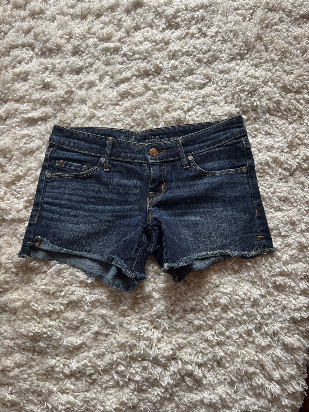 Mossimo Supply Co. Dark Indigo Denim Cutoff Shorts • 24